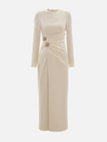 Sexy pure desire semi-turtleneck long-sleeved dress
