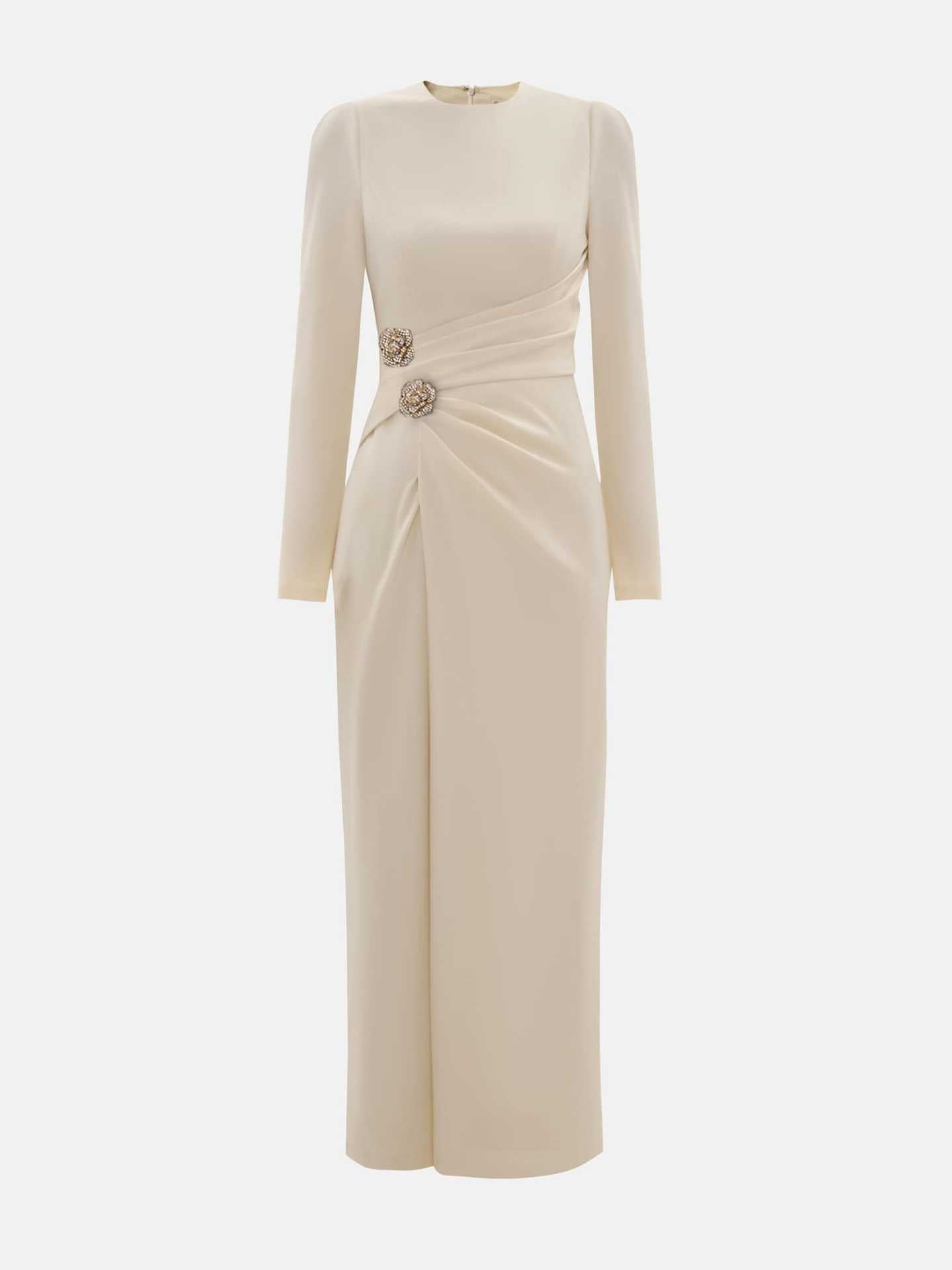Sexy pure desire semi-turtleneck long-sleeved dress