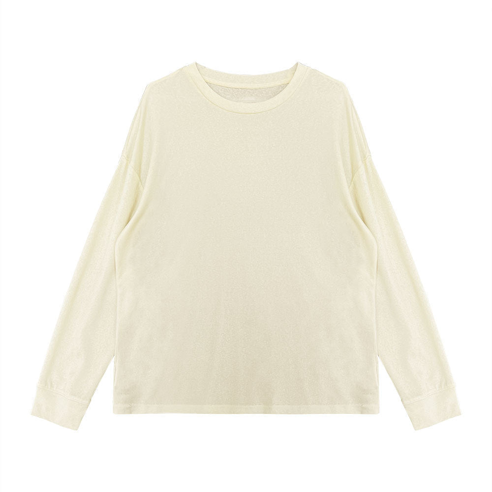 Minimal drape Tencel long-sleeved T-shirt women's autumn new round neck basic versatile bottoming shirt top