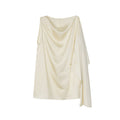 Spring fashion temperament pure desire wind Tencel texture sleeveless swinging neck chiffon shirt