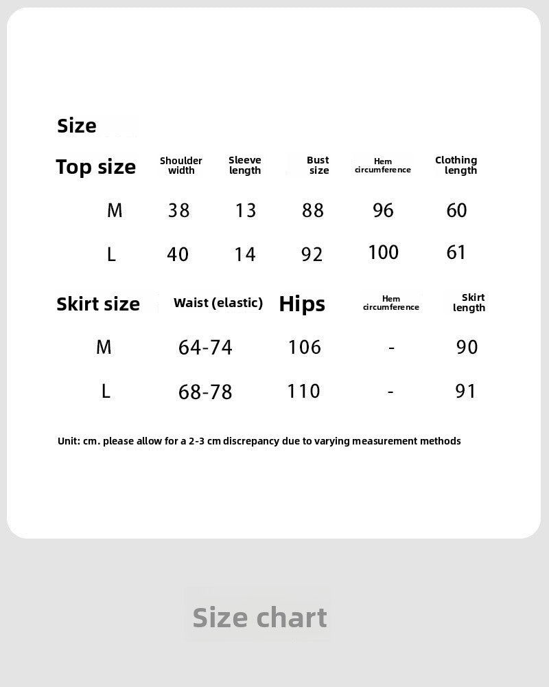 Korean simple flying sleeve top summer new polka dot contrasting color splicing skirt set