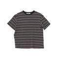 Spring new casual contrasting color crew neck striped easy versatile medium and long short-sleeved T-shirt