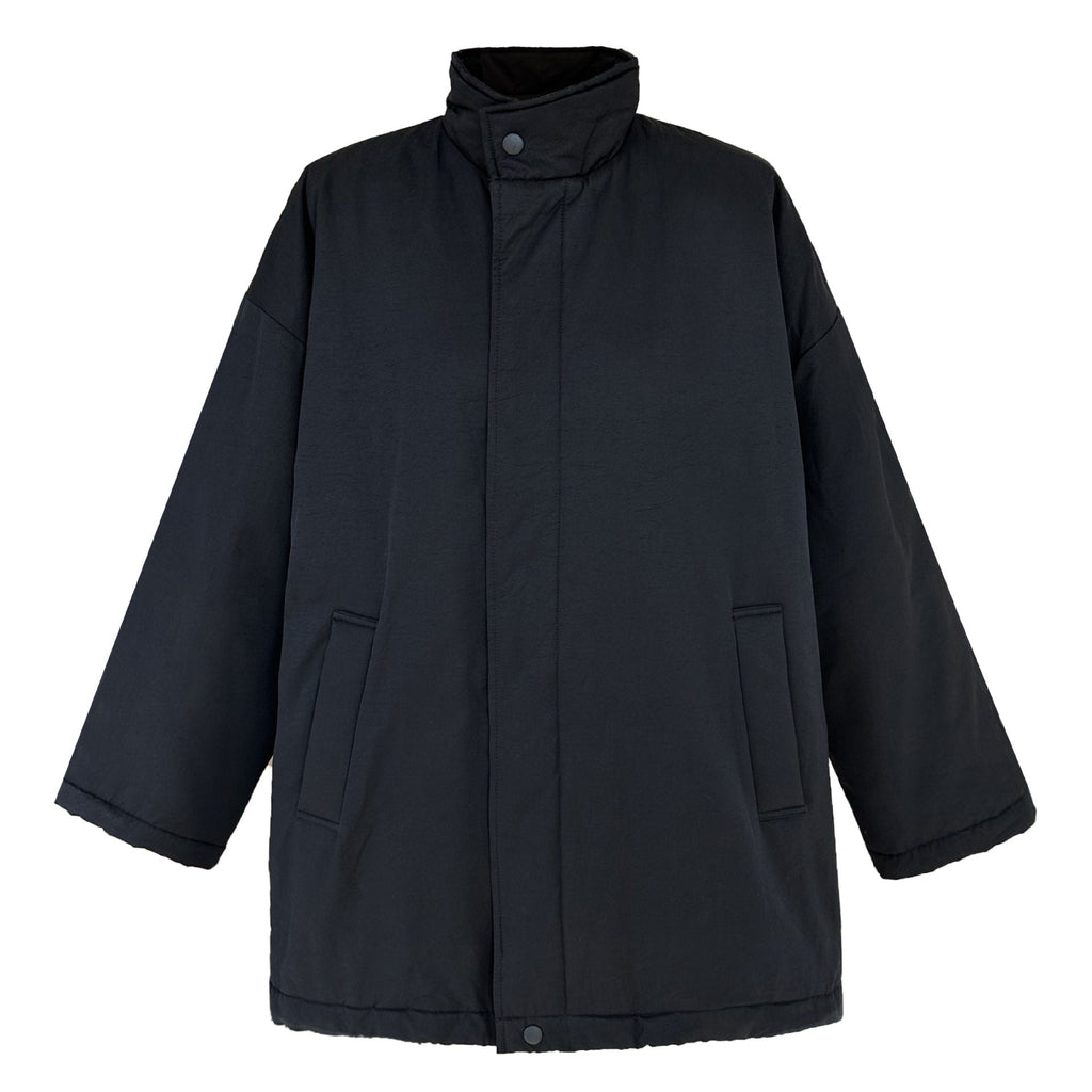 Japanese simple silhouette cotton jacket winter oversize padded cotton-padded tooling cotton-padded jacket