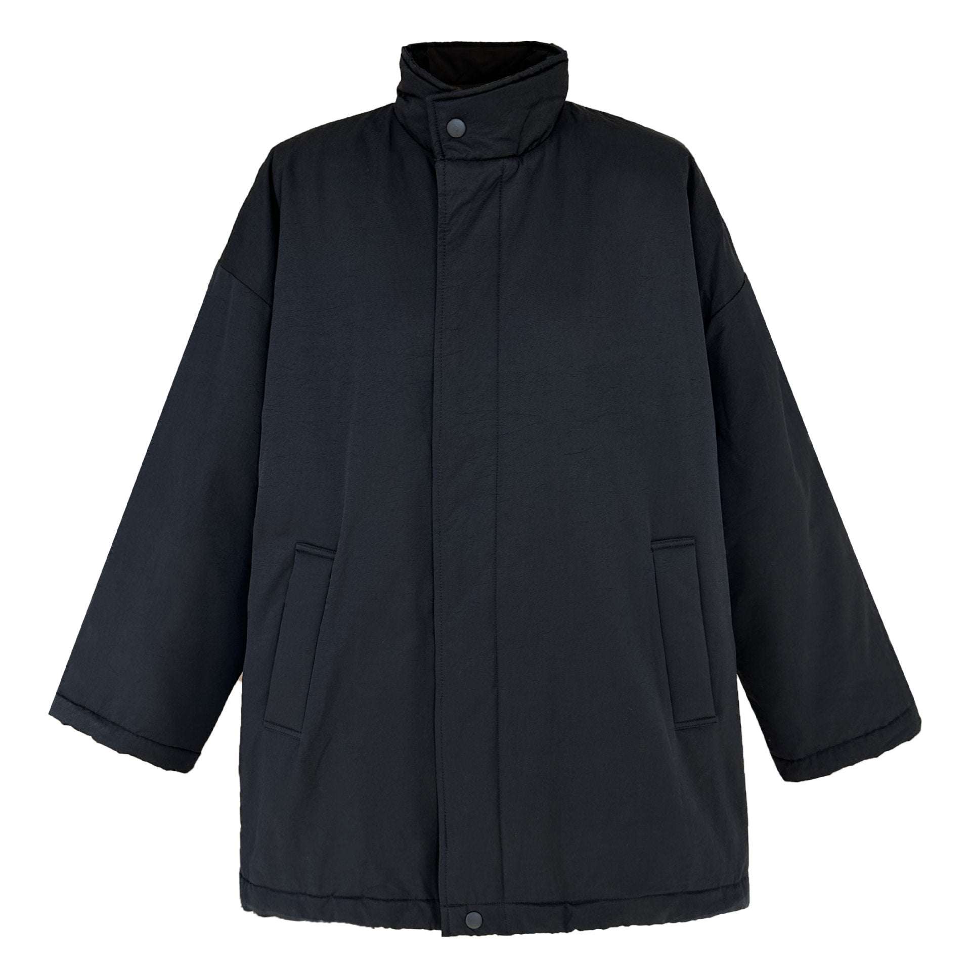 Japanese simple silhouette cotton jacket winter oversize padded cotton-padded tooling cotton-padded jacket