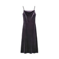 Women's Off-Shoulder High-Waist Slim Velvet Sleeveless Maxi Dress