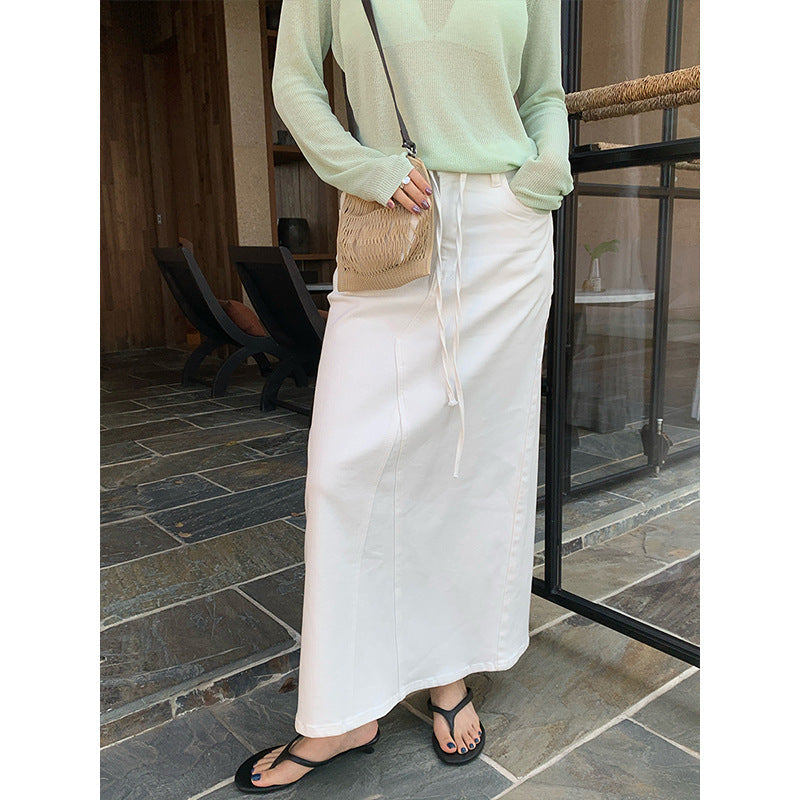 Korean retro high waist and thin hip skirt