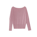 Multi-color all-wool pit strip long-sleeved slanted shoulder two-wear pullover sweater