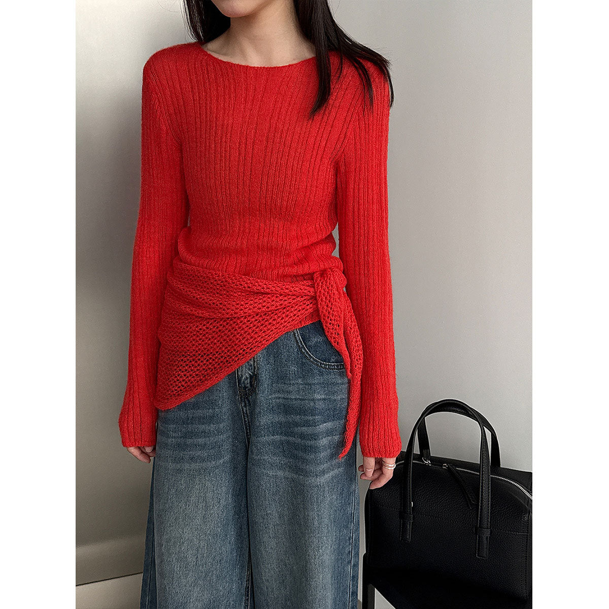 Light luxury soft waxy wool knitted sweater shawl two-piece set women's 26 spring new lazy bottoming shirt