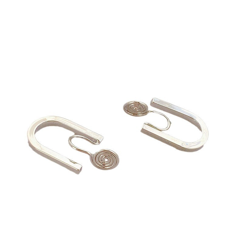 Tide mosquito coil disc ear clips, no ear piercings, white-collar temperament fashion earrings