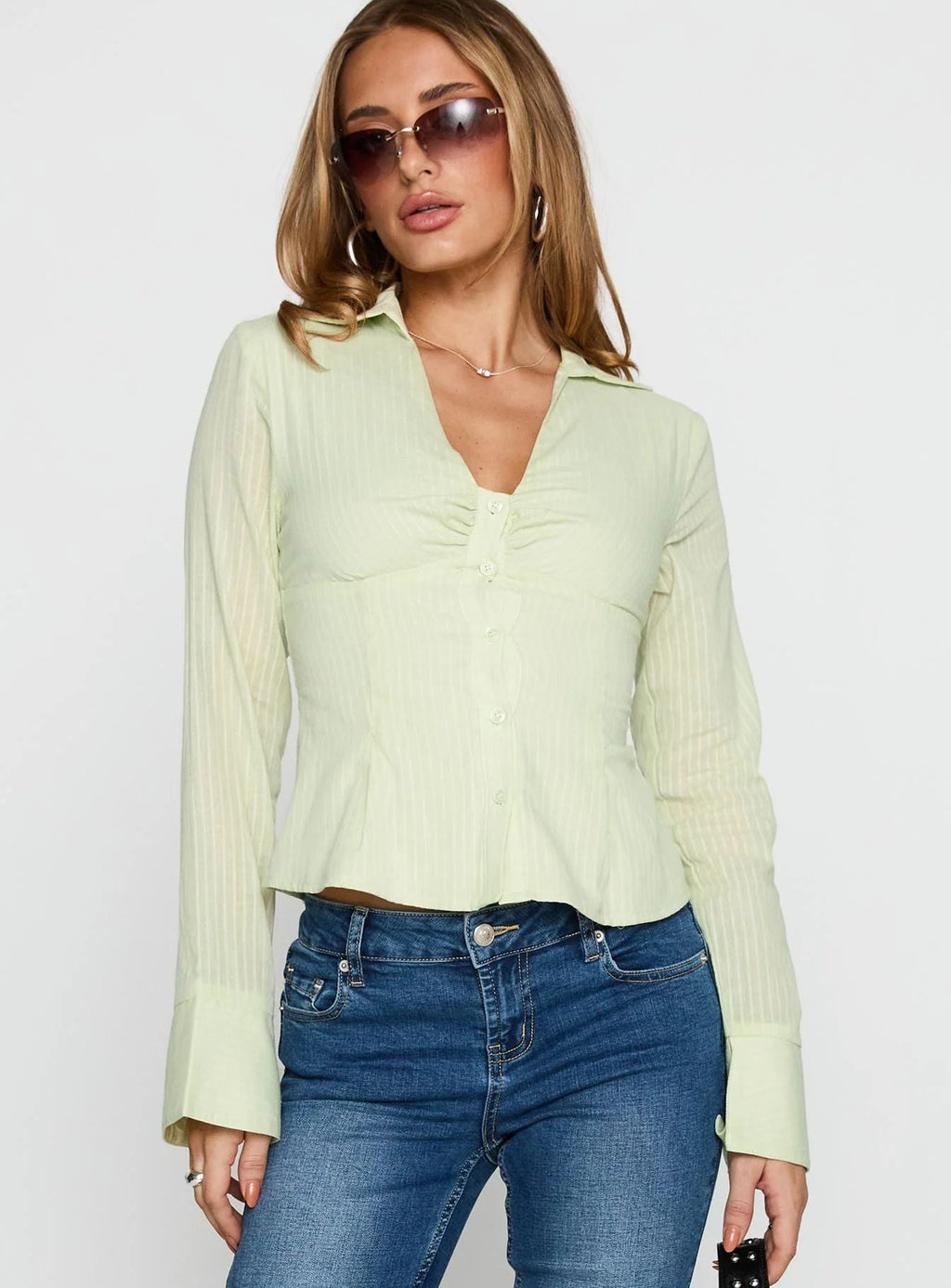 Sexy Spice Girl Personality Design Sense Solid Color Shirt Female Pure Desire Temperament Versatile Lining
