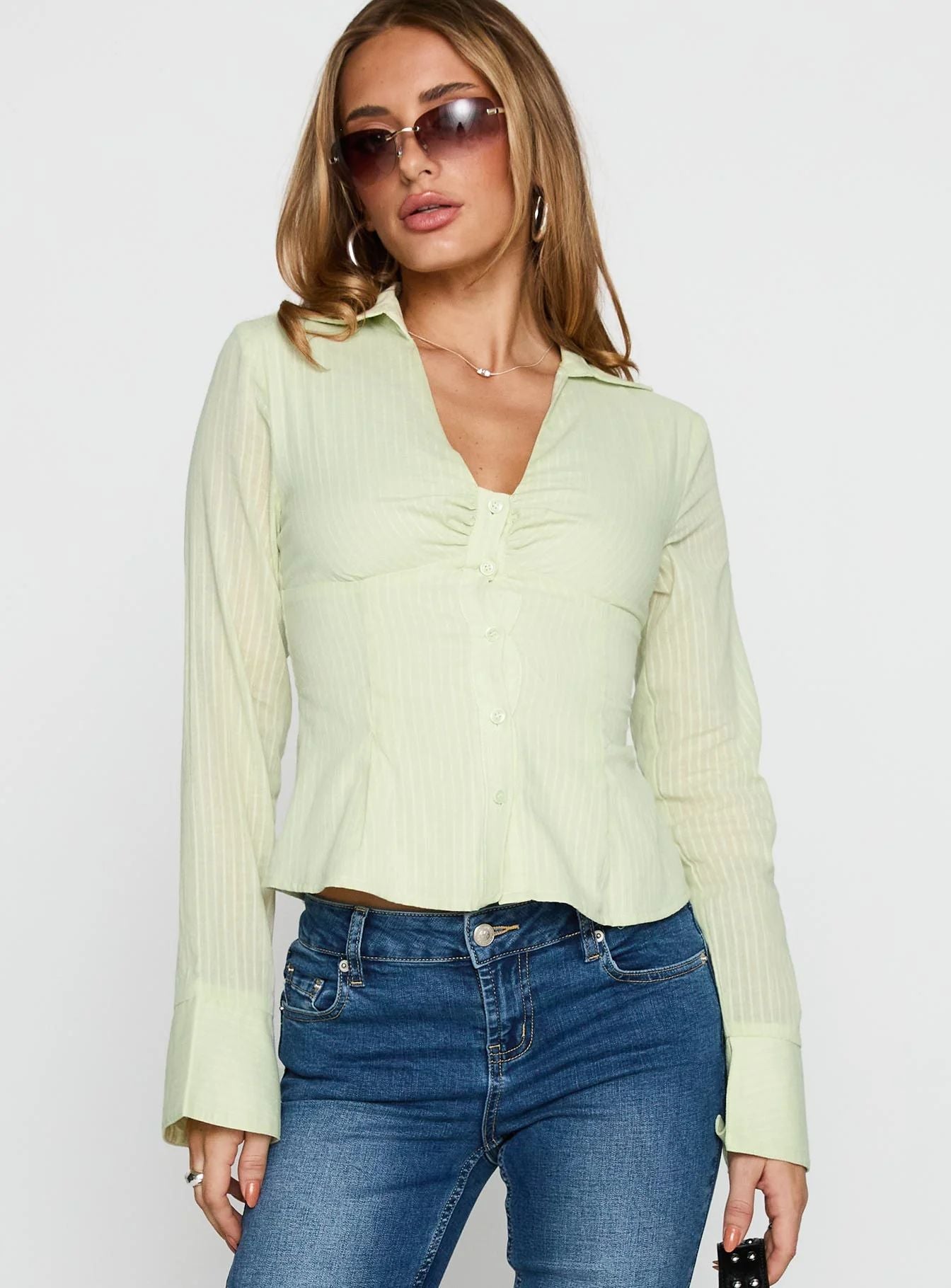 Sexy Spice Girl Personality Design Sense Solid Color Shirt Female Pure Desire Temperament Versatile Lining