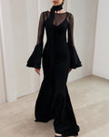 Flared sleeve dress
