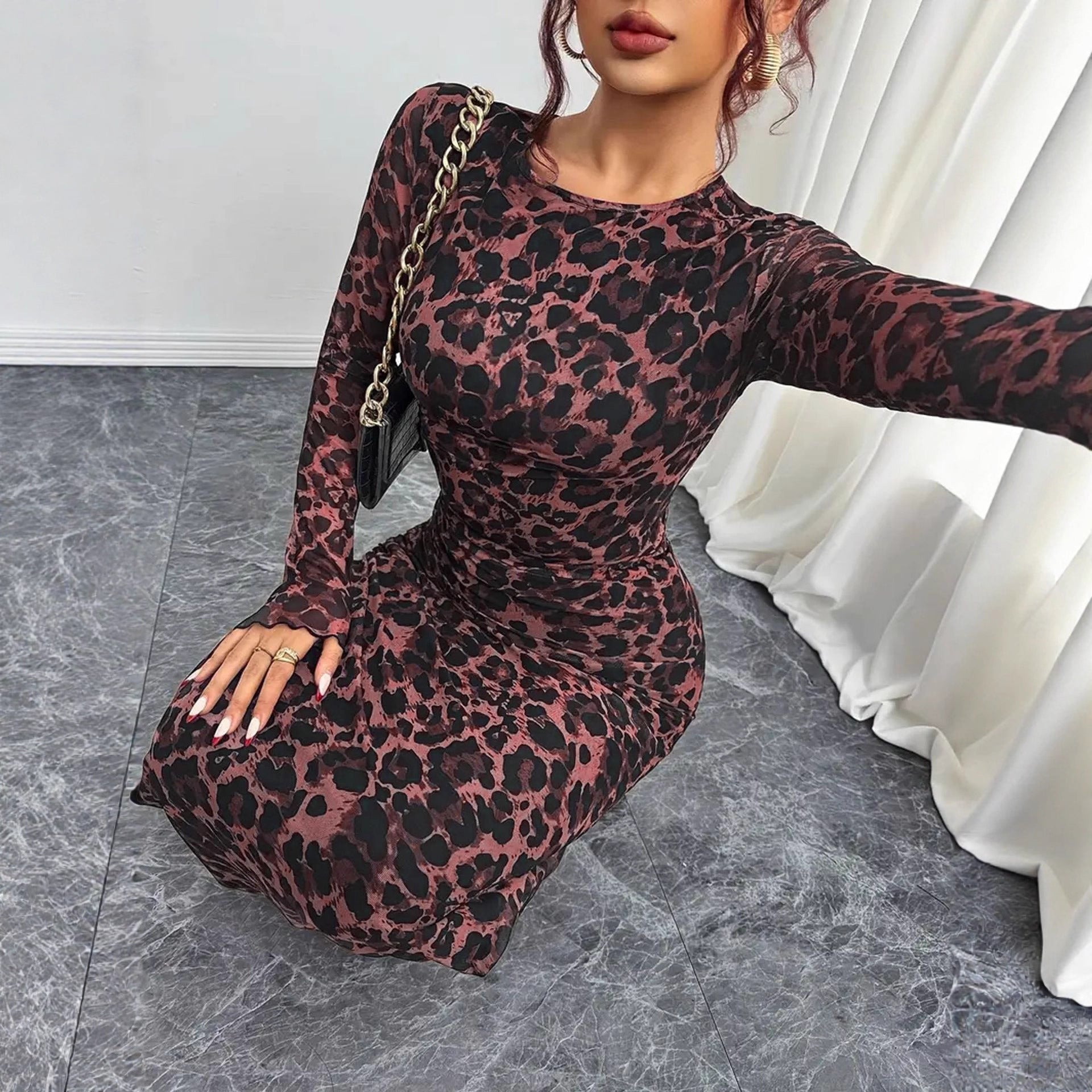 Leopard Print Maxi Dress