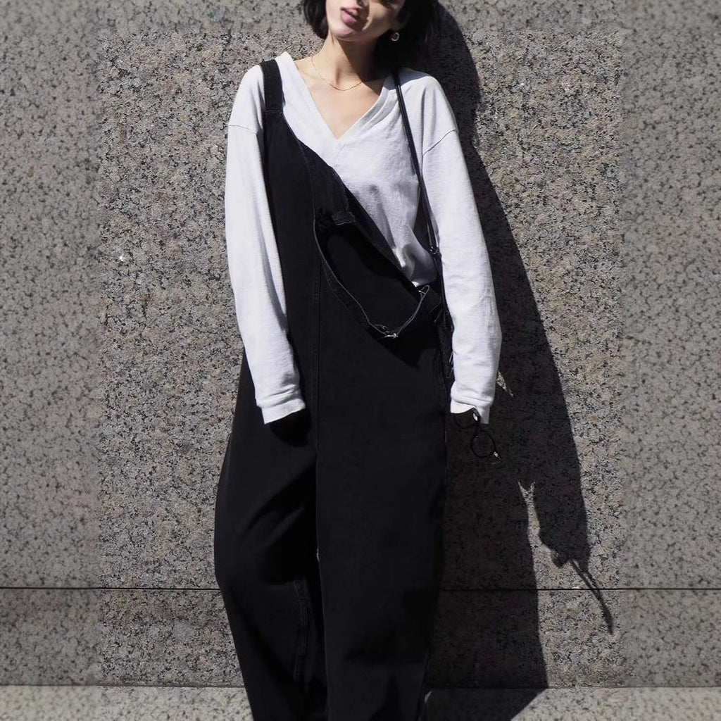 Spring and summer fashionable cool show casual pants denim overalls jumpsuit