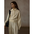 Simple commuter versatile all-wool warm lapel sweater long-sleeved pullover knitted sweater
