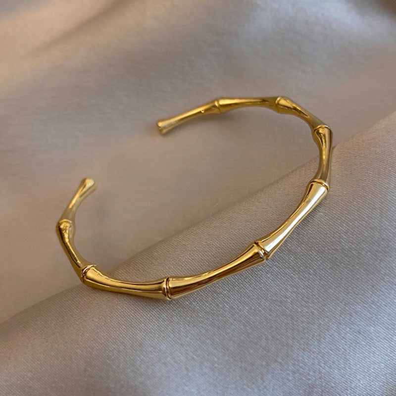 Metal bamboo bamboo bracelet cold wind simple jewelry Korean version trend jewelry women's bracelet