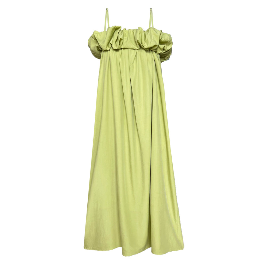 Tencel fabric one-word shoulder tube top dress Korean high-end ruffle edge suspender vest skirt