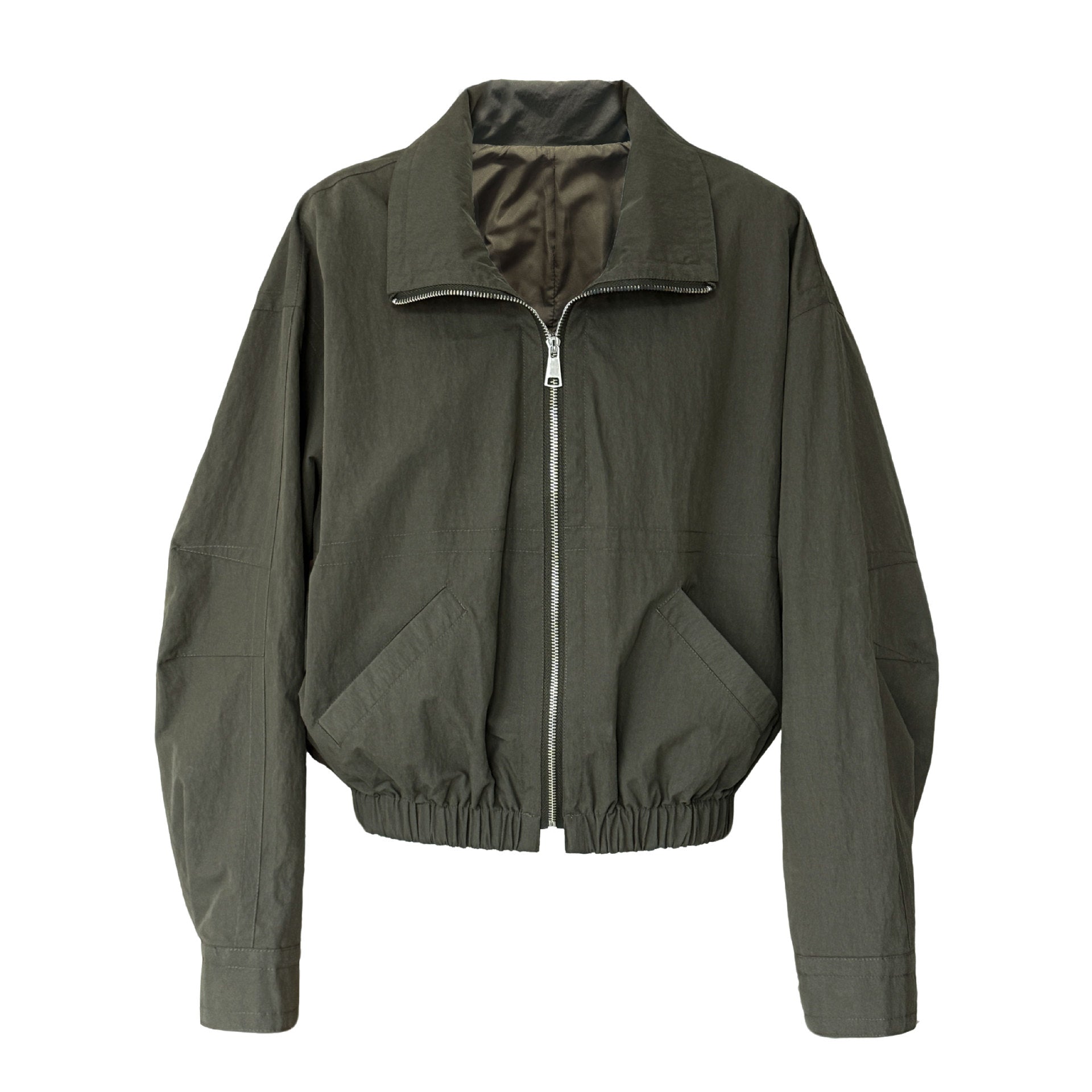 American retro short jacket jacket women's spring new stand-up collar loose outdoor tooling top