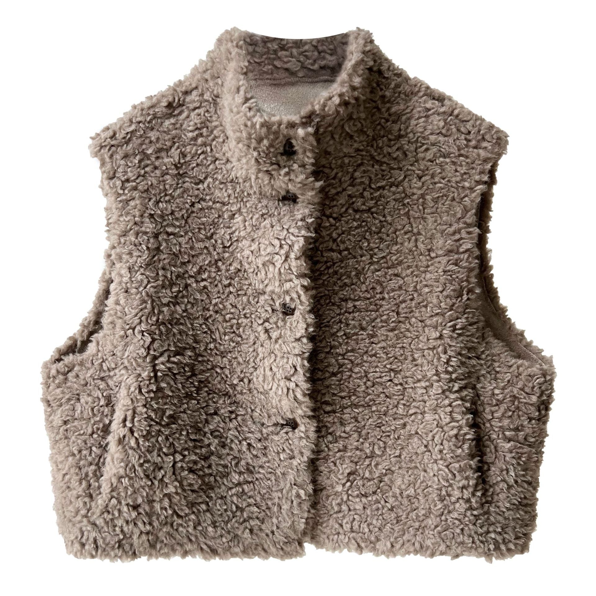 Panax notoginseng wool suede fur integrated sleeveless vest women's autumn and winter lamb wool vest