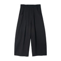 Spring new commuter tencel cotton and linen blend waist pleated casual scimitar pants
