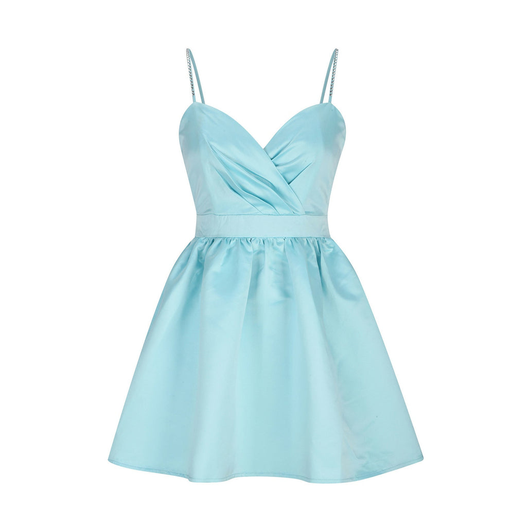 Dress pleated suspender dress sexy temperament rhinestone skirt