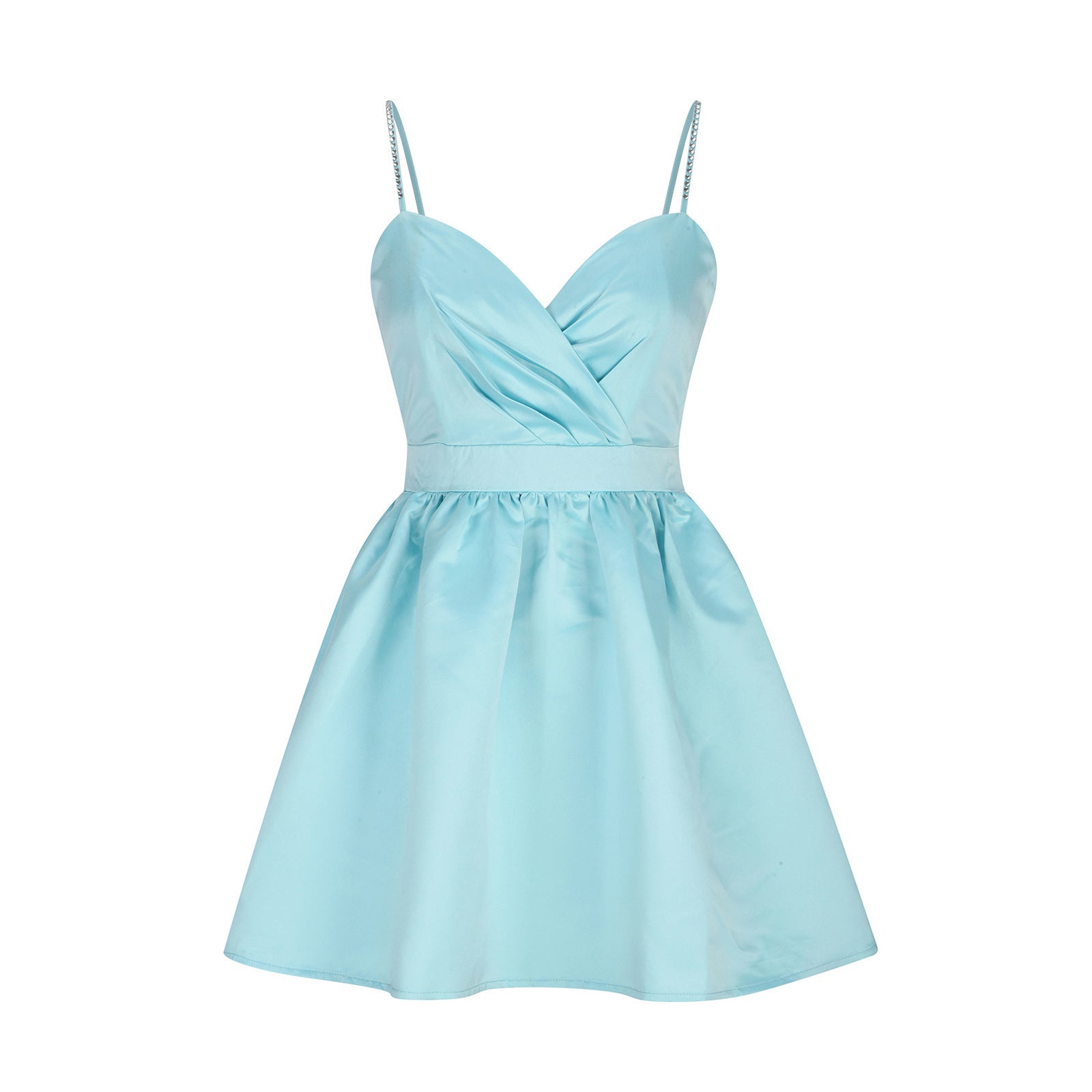 Dress pleated suspender dress sexy temperament rhinestone skirt