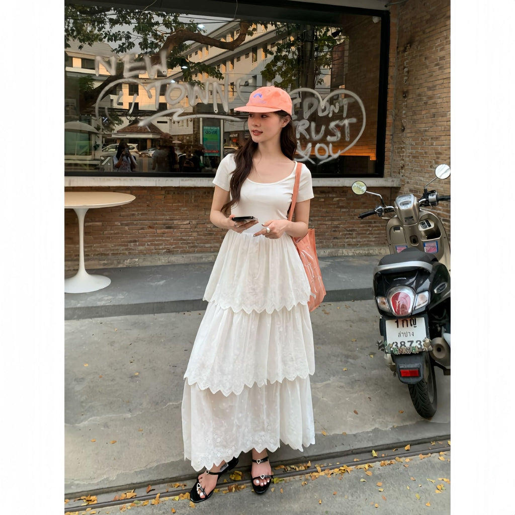 Lace Tiered Maxi Dress