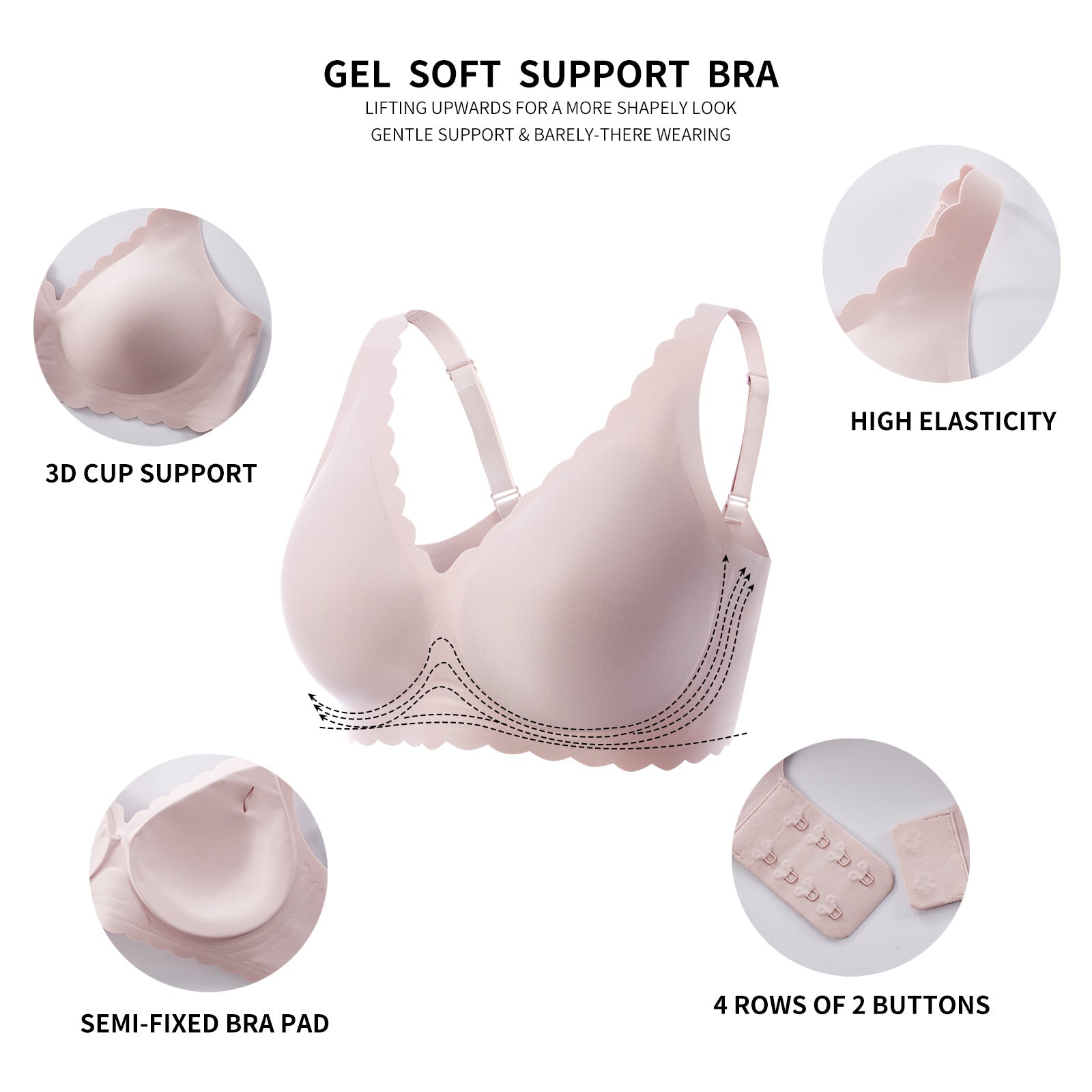 Large size seamless underwear gathers comfortably, anti-sagging seamless, comfortable seamless bra