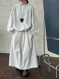 Japanese sports style round neck sweater skirt set