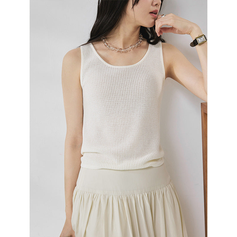Texture Tianshuang linen knitted cool vest