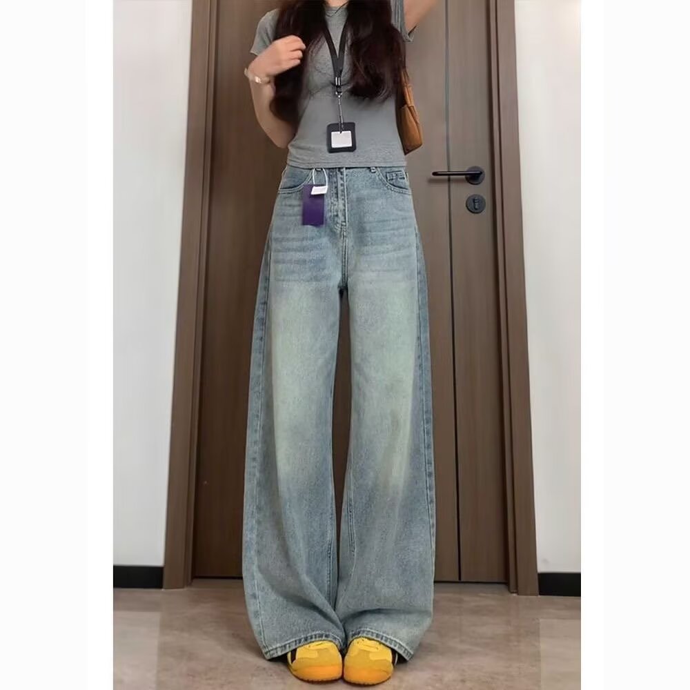 Wide Leg Jeans Women Plus Size High Waist Straight Leg Denim Pants