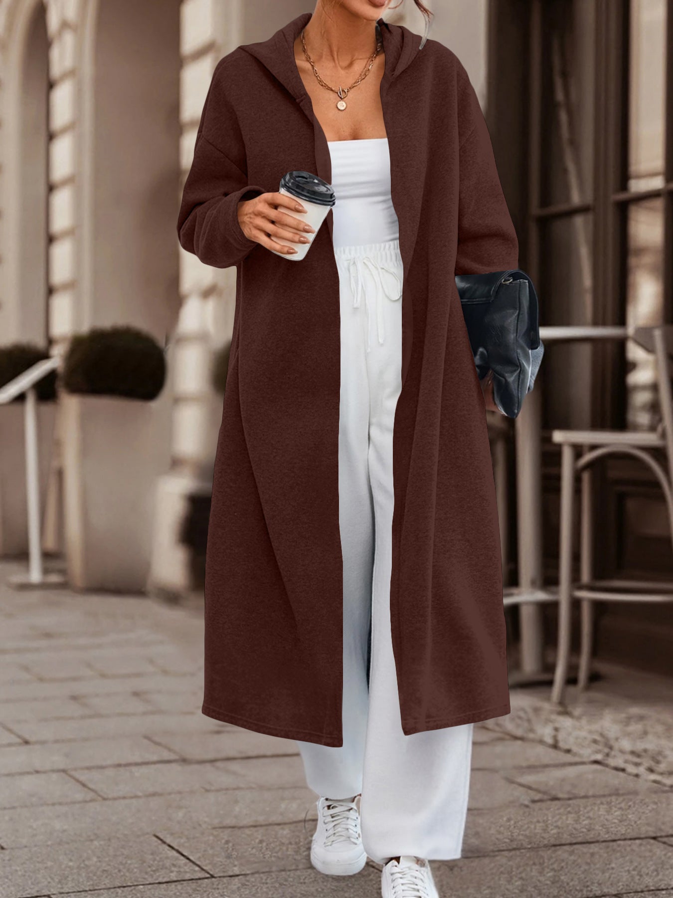AliExpress Independent Station Autumn and Winter New Fashion Casual Commuter Long Cardigan