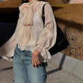 Loose Commuter Thin Lace-Up Shirt