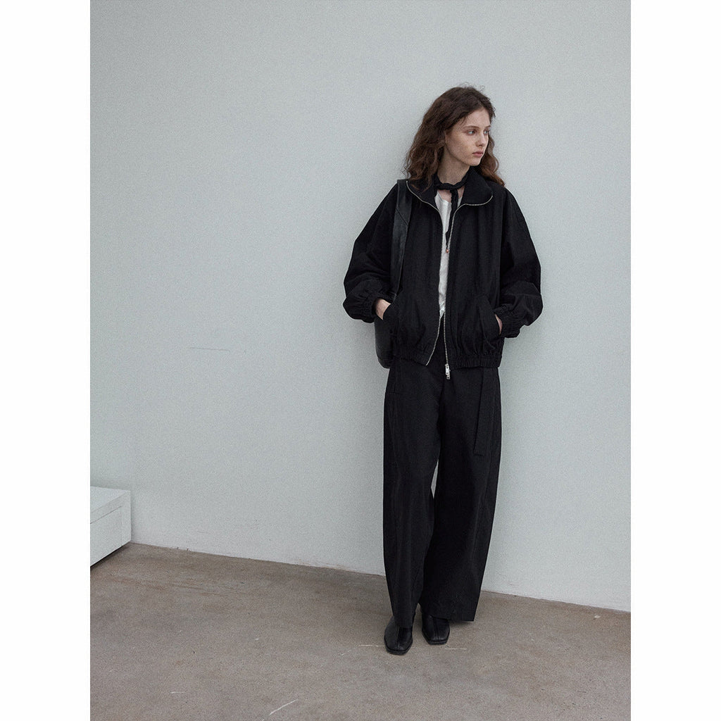 Natural fiber cotton-feel vintage casual jacket versatile all-season zippered commuter jacket