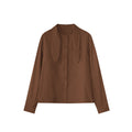 Sweet girl age-reducing rabbit ear lapel long-sleeved cotton shirt