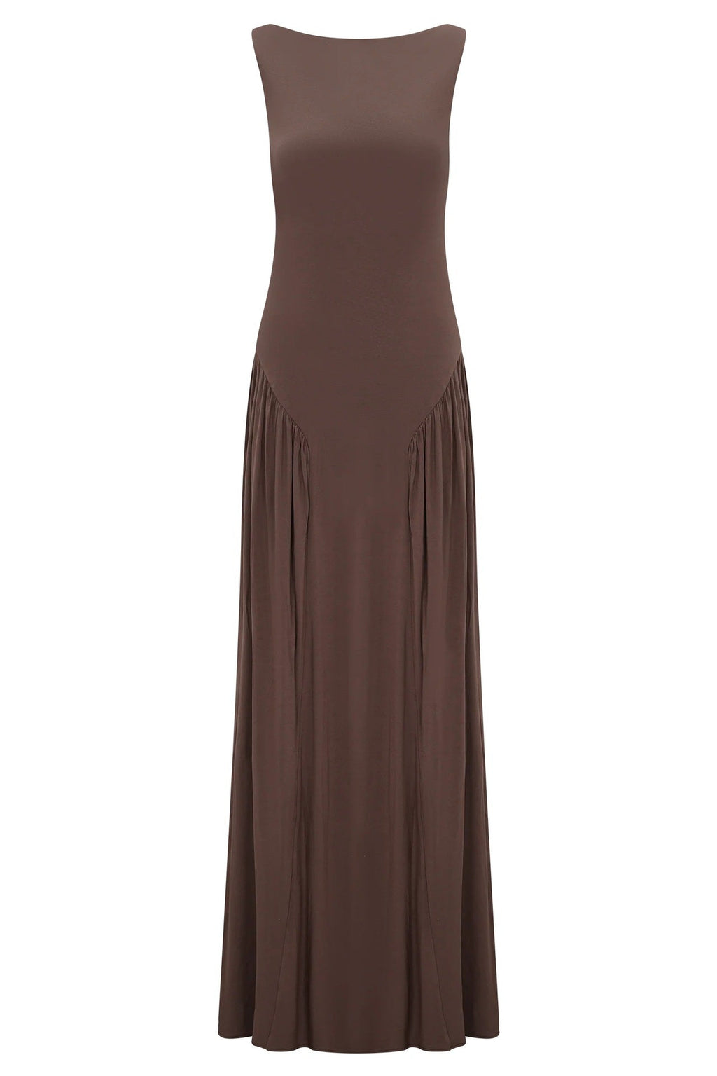 Fashion pleated hollow vest long dress slim-fitting backless sexy one-word neck dress
