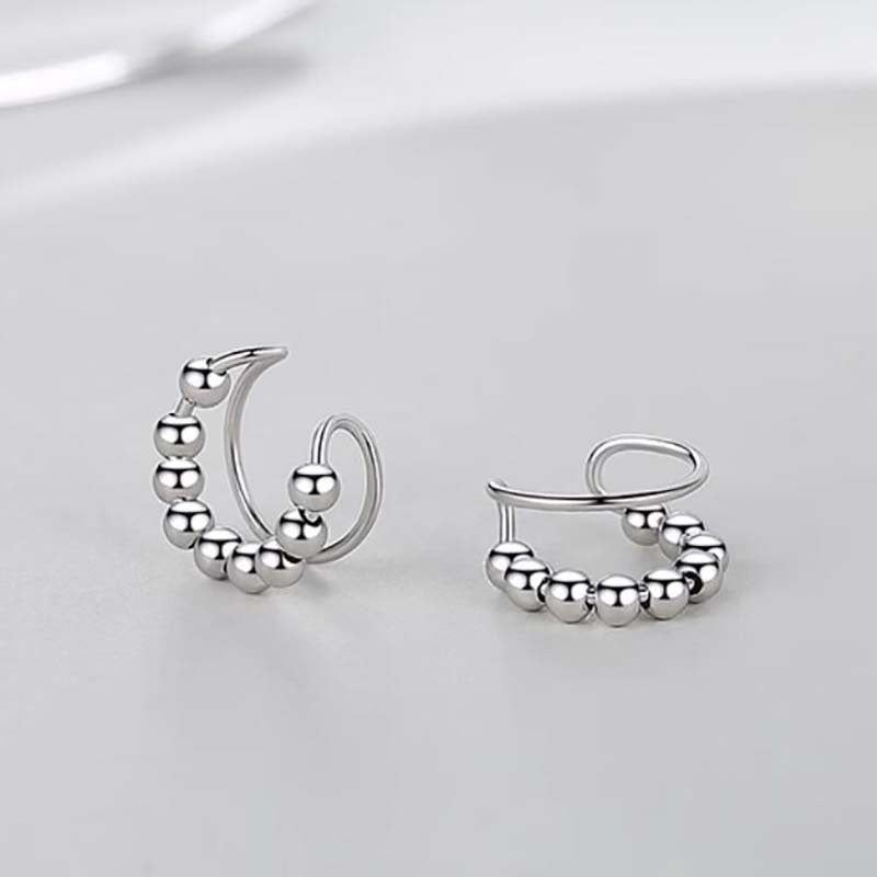 Premium sense metal mosquito coil disc loop earrings French ear clips can be worn without ear piercings, earrings are simple, fashionable and versatile