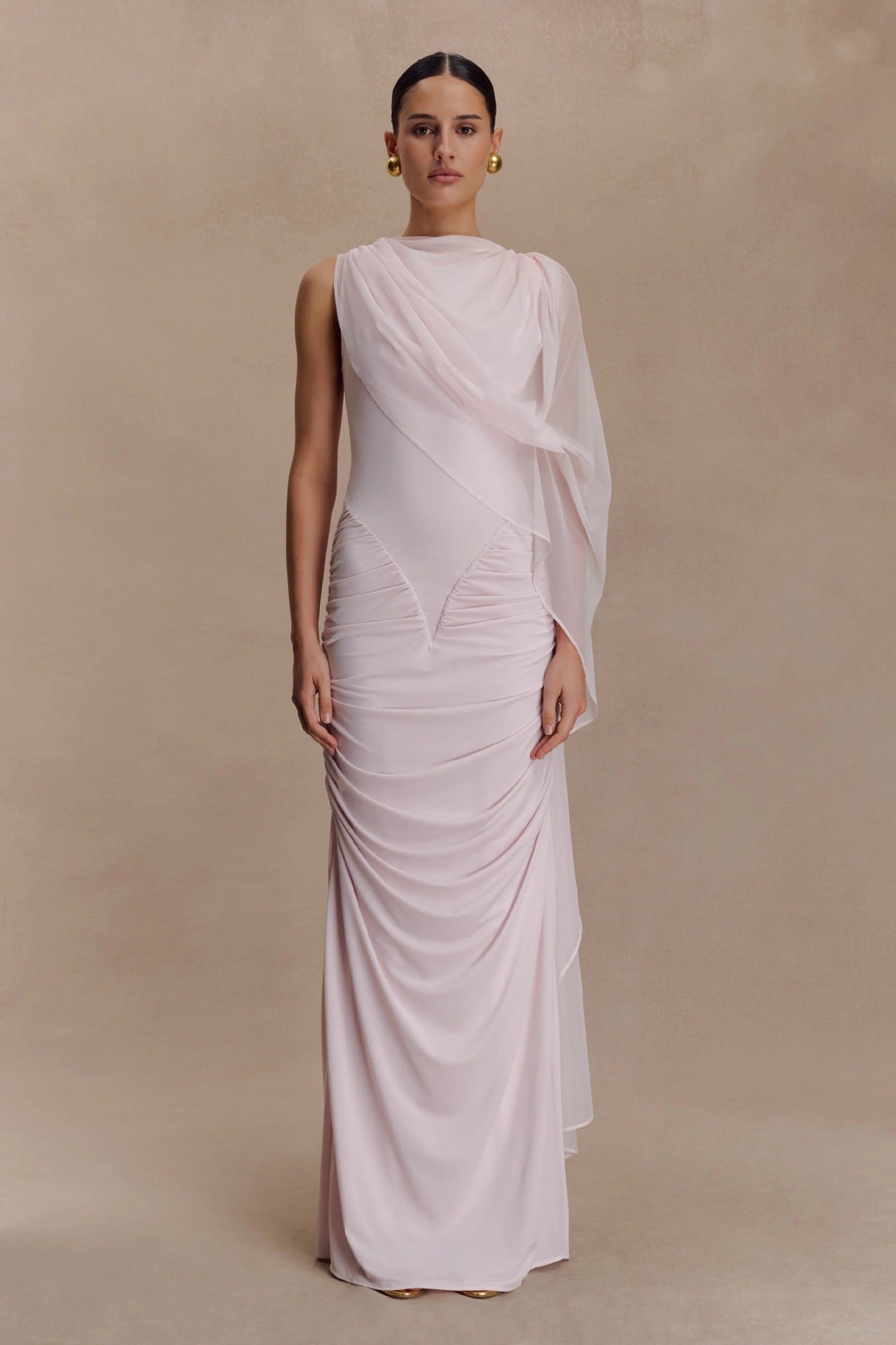 Fashion shawl mesh sexy slim fit pleated resort style dress