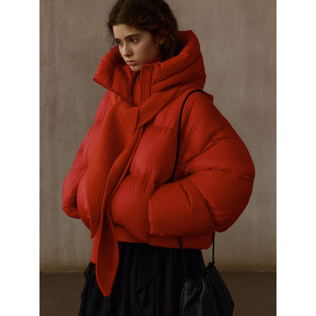 Hooded Warm Super Soft Light Gutless Puff Short Simple Commuter Down Jacket