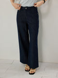 High Waist Retro Wide Leg Straight Linen Jeans