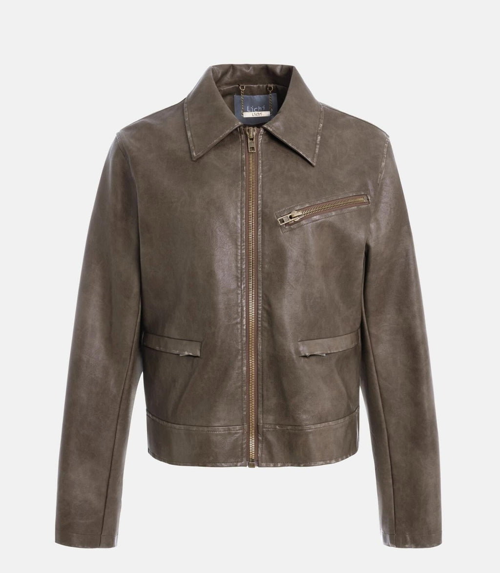 Jacket vintage motorcycle leather jacket