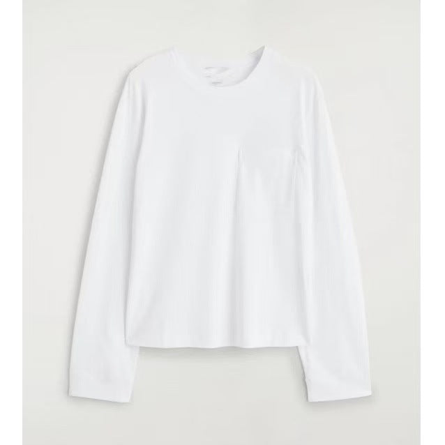 White Crew Neck Long Sleeve T-Shirt
