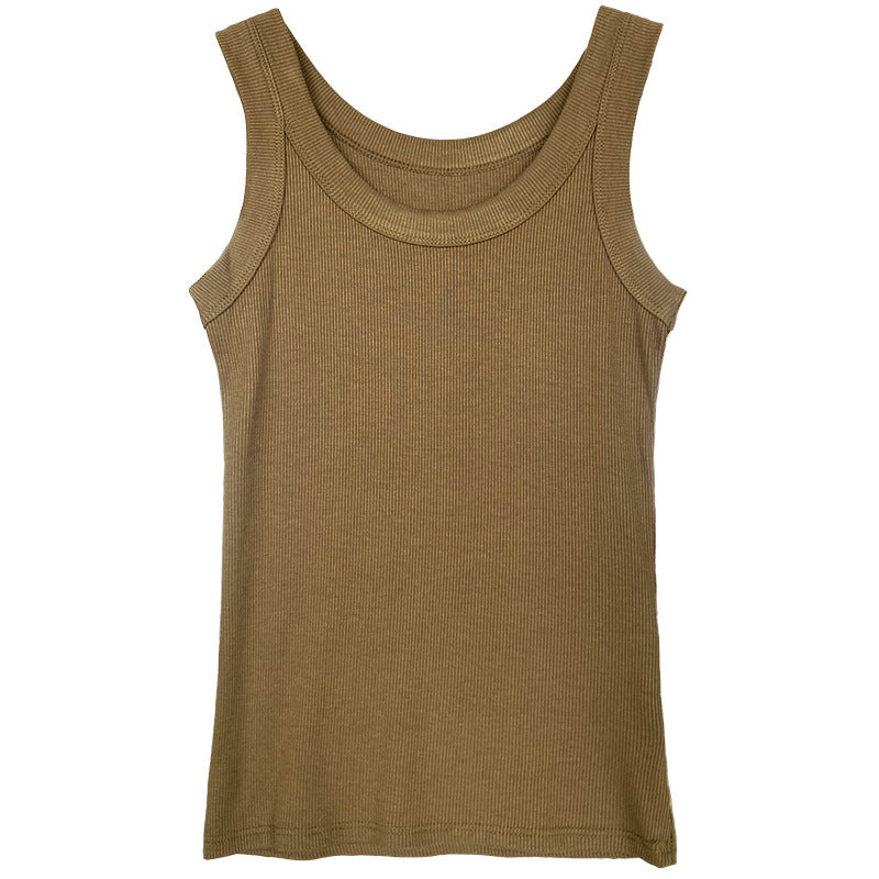 Threaded camisoles, women's summer wears tight sports outside, with Internet celebrity beautiful back, sleeveless bottom top