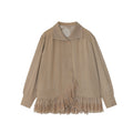 Lapel Long Sleeve Lace Stitching Short Jacket