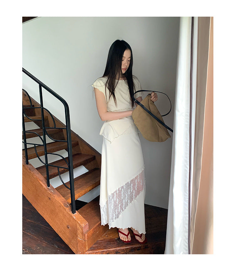Temperament Skinny Lace Hollow Fashion Suit