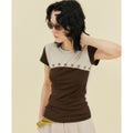 Tencel stud knitted short-sleeved T-shirt