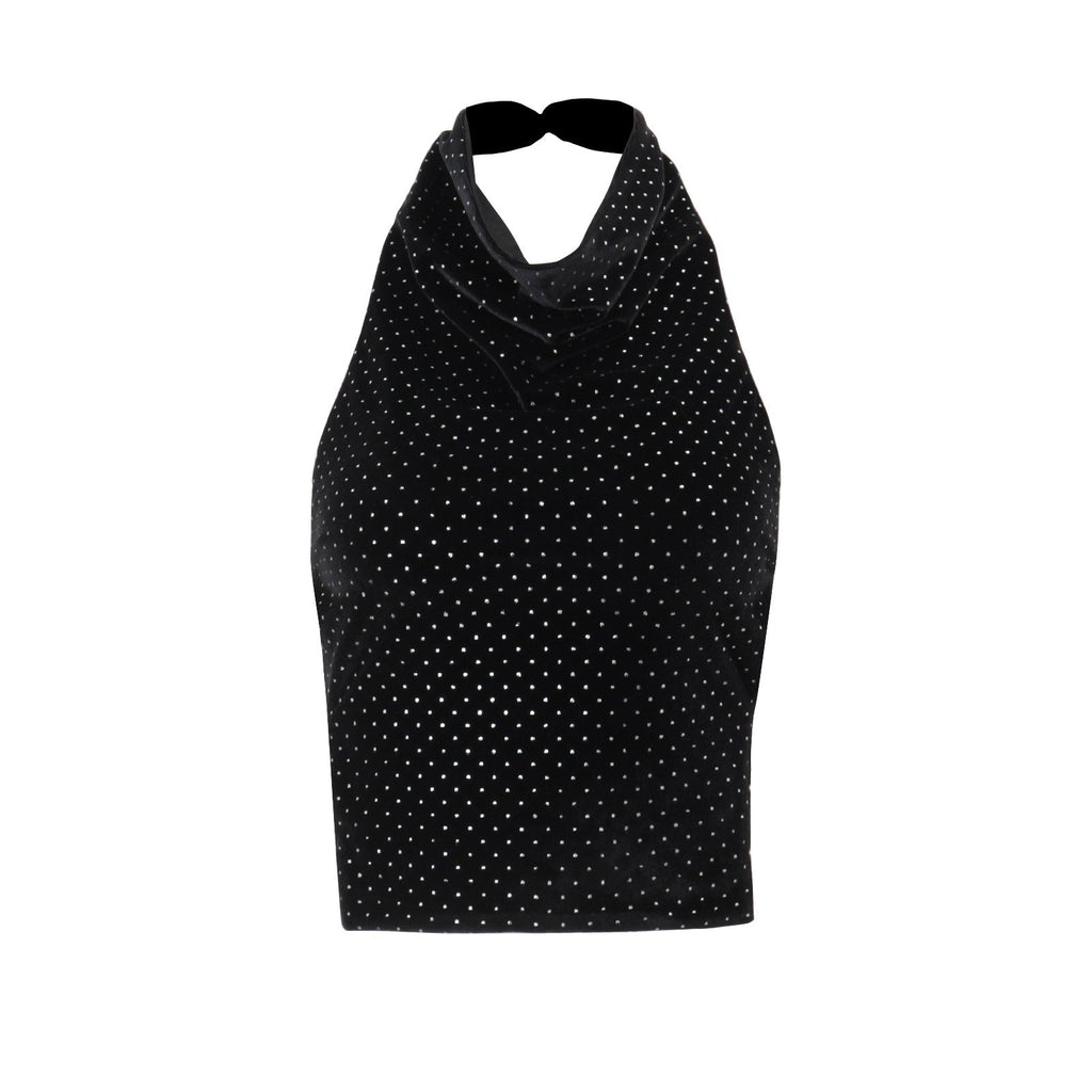 Polka Dot Halter Crop Top