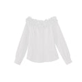 Autumn French Chic Heavy Industry Flower Pinch Pleated Waist Shoulder Shirt
