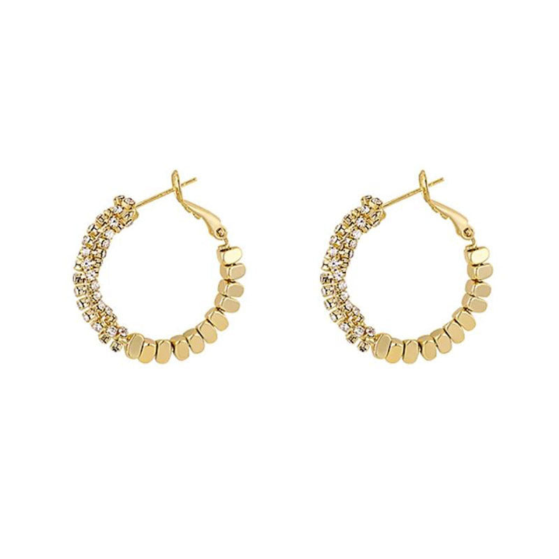 Broken silver unique circle earrings women's niche light luxury design ear buckle 2024 new popular high-end earrings