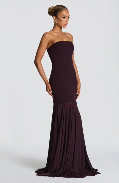 Ribbon gauze splicing tube top skirt slim fit sexy backless dress